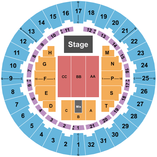 Neal S. Blaisdell Center Perfect Circle Seating Chart